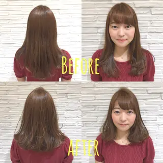 ミディアム レイヤーカット✂︎池 袋個室サロンkumaのヘアスタイル