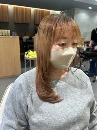 ミディアム 北岡 樹穂のヘアスタイル