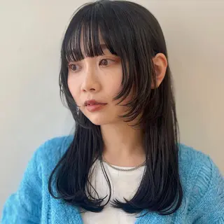 ロング あやめ【顔まわり/レ イヤー/柔らかカラ】のヘアスタイル