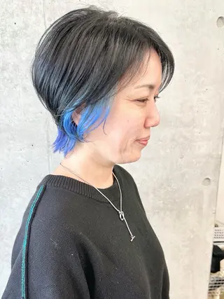 ショート カラー 小顔ボブ/お悩み解決 /ボブパーマ/とういのヘアスタイル