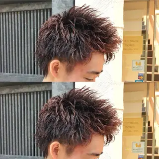 ショート カラー メンズ メンズヘア特化 崎田 成人のヘアスタイル
