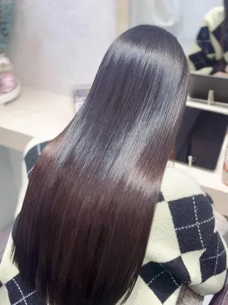 ロング パーマ suzuka/透明感 カラー 美髪縮毛矯正のヘアスタイル