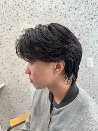 ミディアム 有人/バレイヤージュ /シャドールーツのヘアスタイル