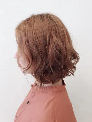 ミディアム パーマ 安田 美由紀のヘアスタイル