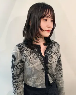 セミロング カラー ウルフ/似合わせ レイヤー/RIHOのヘアスタイル