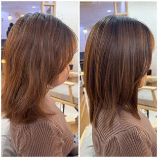 セミロング 髪質改善/縮毛矯正✨ 白石ゆいのヘアスタイル