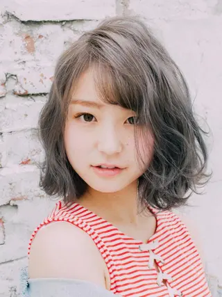 ミディアム カラー unu hair所属・藤井 仁紀のヘアスタイル