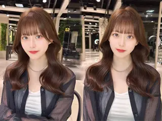 セミロング まつパ/艶カラー/ 縮毛矯正/岸川美月のヘアスタイル