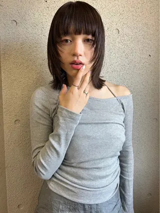 ミディアム 透明感ダブルカラー/ 諸岡ひばりのヘアスタイル