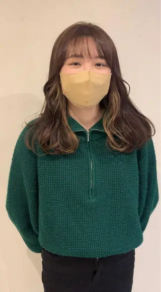 ロング カラー 落合希 Olivebeigeのヘアスタイル