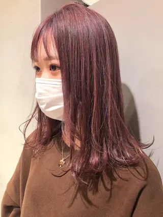 ミディアム カラー 圧倒的透明感カラー nana🦕のヘアスタイル