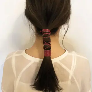 セミロング ヘアアレンジ ケアブリーチ/ボブ/ honoのヘアスタイル