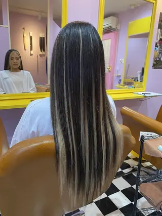 ロング カラー ヘアアレンジ チビ編み込みエクステ どぅ〜す/YUIのヘアスタイル