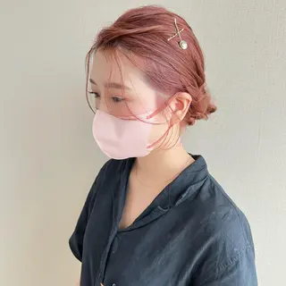 カラー ヘアアレンジ 堀結香/顔まわり レイヤー/蒲生四丁目のヘアスタイル