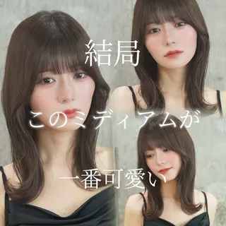 ミディアム yelm所属・🫒オリーブカラー ミディアムレイヤー✨のヘアスタイル