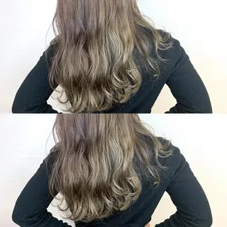 ロング カラー 韓国レイヤーカット/ ダブルカラーのヘアスタイル