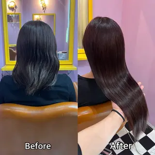 ロング シール＋ちび編み込み エクステ梅田🐨のヘアスタイル