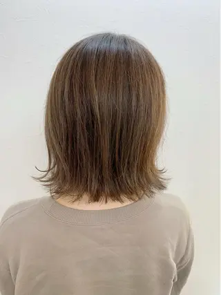 ミディアム カラー 菅沼 まみのヘアスタイル