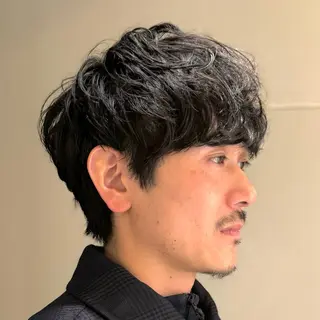 ショート パーマ メンズ スパイキーショート 大人パーマ 丸山のヘアスタイル