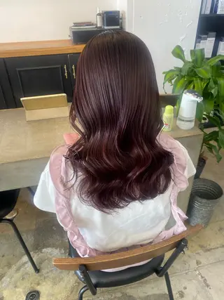 セミロング パーマ ダメージレスカラー 縮毛MISAKI🦋のヘアスタイル