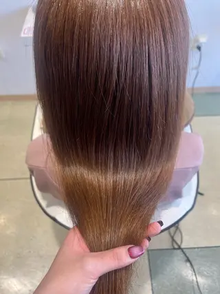 ミディアム カラー ベージュカラー⌇﻿ くびれヘア.𐙚心音のヘアスタイル