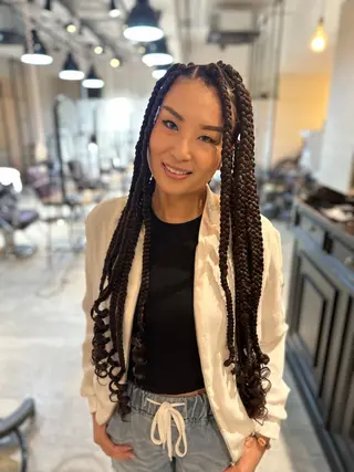 ロング ヘアアレンジ BRAIDS💎愛子 大人ハイライト💎のヘアスタイル