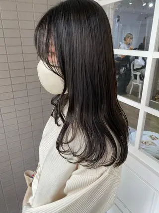 セミロング カラー 韓国×髪質改善カラー 💎hinaのヘアスタイル
