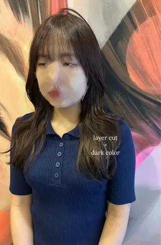 セミロング カラー ヘアアレンジ 🇰🇷韓国ｽﾀｲﾙ ﾚｲﾔｰ/ayanaのヘアスタイル