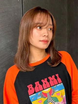 ミディアム カラー 透明感/ベージュ /kazui🐈のヘアスタイル