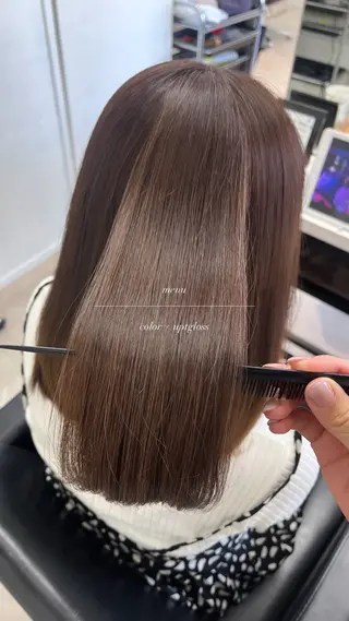 ミディアム カラー 髪質改善美容室　Lino 香芝五位堂店所属・runa｜艶と透明感 を叶える 奈良香芝のヘアスタイル