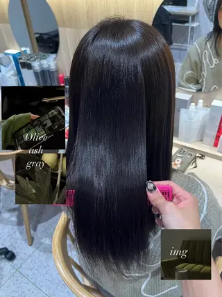 セミロング カラー 髪質改善&艶カラー/ ほんだあみ (♡)のヘアスタイル