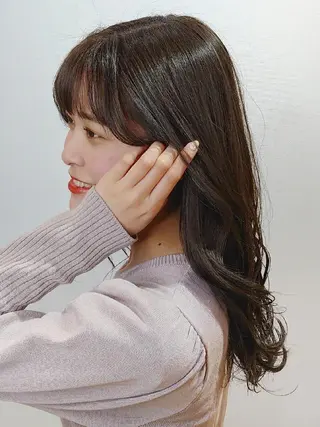 セミロング カラー ✨ブリーチなし透明感 カラー✨ゆりかのヘアスタイル