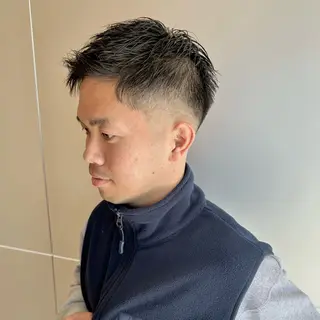 ショート メンズ メンズパーマ達人/ フェード/イツキのヘアスタイル
