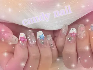 ネイル candy nail 韓国風ワンホンネイルのネイルデザイン