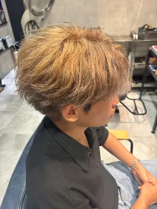 ショート カラー メンズ 阿部修士/シルバー ヘア/#NAVYのヘアスタイル