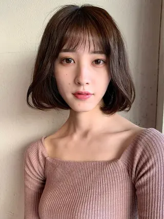 ミディアム カラー 透明感/オリーブ/ グレージュ/YUKAのヘアスタイル