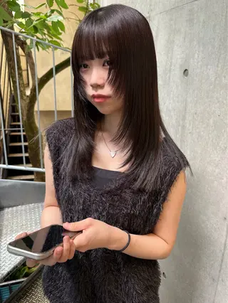 セミロング カラー yuuna/ ハッシュカット🎀のヘアスタイル