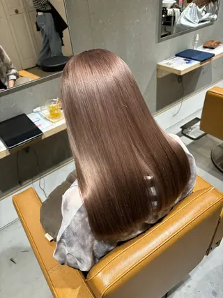 ロング カラー 艶髪ブリーチ/レイヤ ー/竹本幸希のヘアスタイル