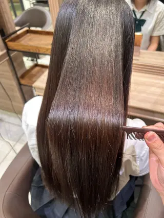 ロング 韓国 ブリーチ無し Wカラー💗夢果💗のヘアスタイル