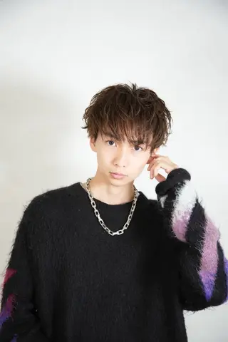 ミディアム カラー メンズ シースルーマッシュ/ メンズ/KYOHEIのヘアスタイル