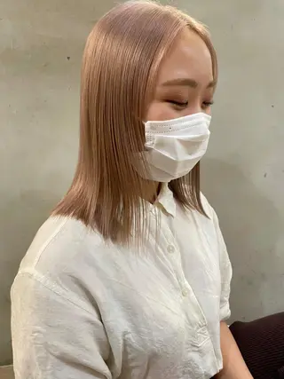 セミロング カラー 小顔レイヤー×コンパ クトボブ/林隆平のヘアスタイル