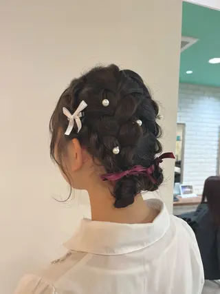 セミロング ヘアアレンジ メンズパーマ・ 外川生純美ೀ🌝のヘアスタイル