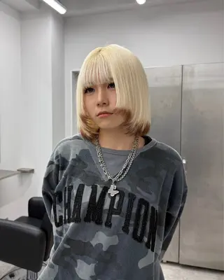 セミロング カラー 複雑履歴修正/ ハイトーン職人/拓真のヘアスタイル