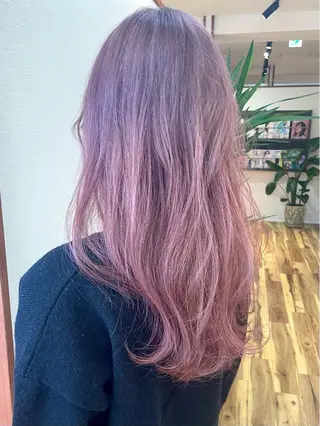 ロング カラー 髪質改善ｶﾗｰ ｹｱﾌﾞﾘｰﾁ/ﾀﾑのヘアスタイル