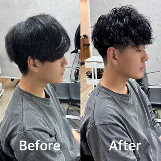 ミディアム パーマ メンズ 【池袋/スパイキー ショート】ⓝⓘⓜⓤのヘアスタイル