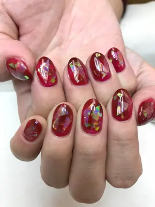 セミロング カラー パーマ ヘアアレンジ ネイル マツエク・マツパ Sunny side nailのネイルデザイン