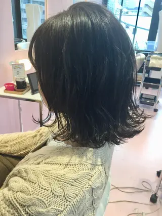 ミディアム 所渉/韓国レイヤー /ウルフカットのヘアスタイル