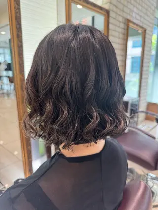 ショート コテ巻き風/ボブ パーマ🌼杉田 萌恵のヘアスタイル