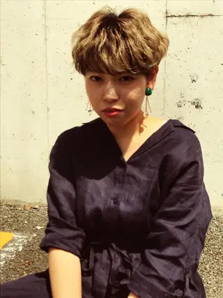 ショート カラー パーマ トータルビューティー K:R鶴川のヘアスタイル