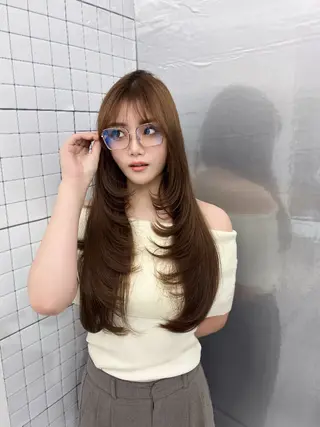 ロング LOMKH所属・シールエクステ/ レイヤー/タツヤのヘアスタイル